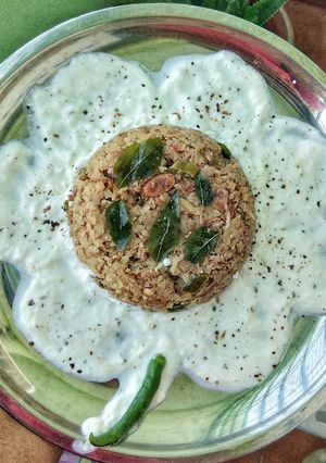 A picture of Falhari sweet potato khichdi.