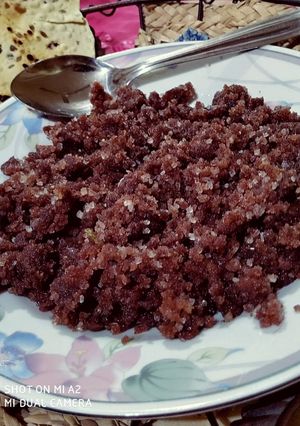 A picture of Red Rice flour Churma.