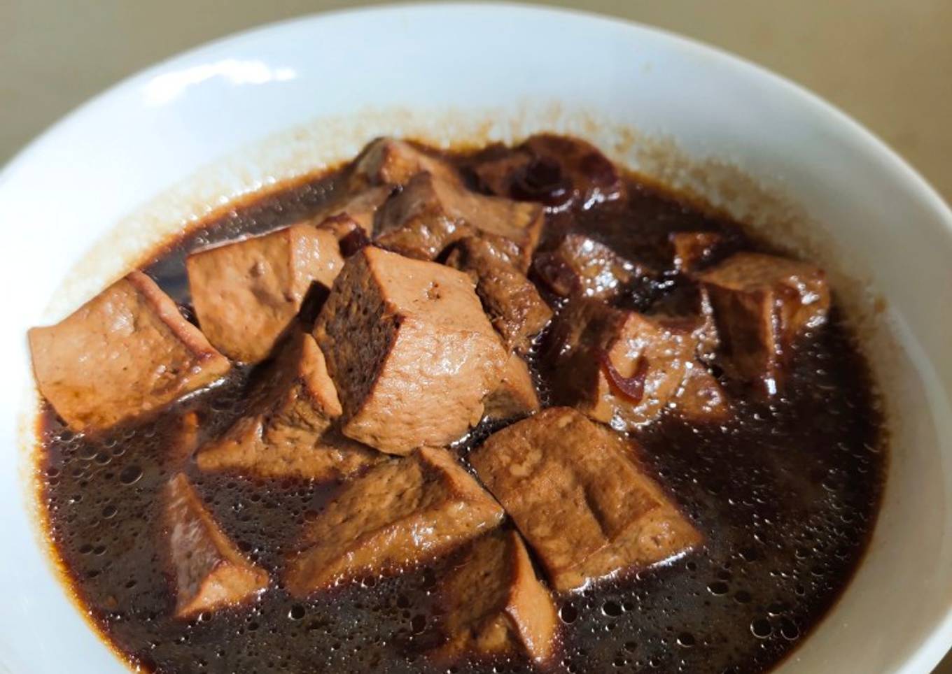 Tahu kuah kecap, enak dan murah
