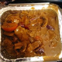 A picture of Diced lamb curry.