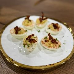 A picture of Deviled Eggs with Crispy Pancetta.