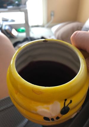 A picture of The rose hip hibiscus tea.
