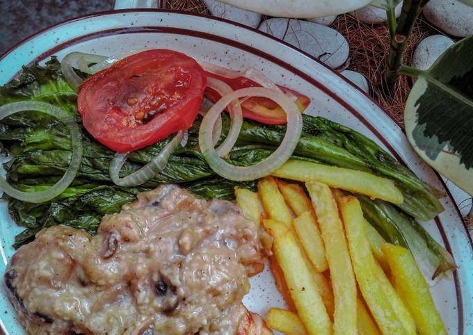 Cara bikin Grilled chicken with mashroom sauce (ala rumahan)