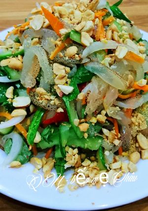 Hình của món Gỏi sứa dưa leo.