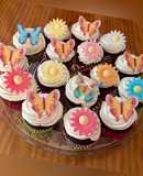 Primavera en cupcakes(bizcocho-chocolate, crema-vainilla)