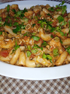 A picture of Vegetable Tomato Chicken Macaroni.