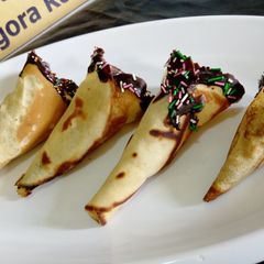A picture of Homemade ice cream cones.