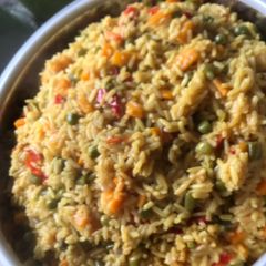A picture of Fried rice#kitchenuntchallenge.