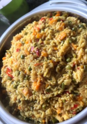 A picture of Fried rice#kitchenuntchallenge.