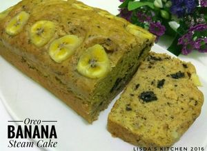 Foto resep Oreo Banana Steam Cake (Simple, no oven, no mixer)