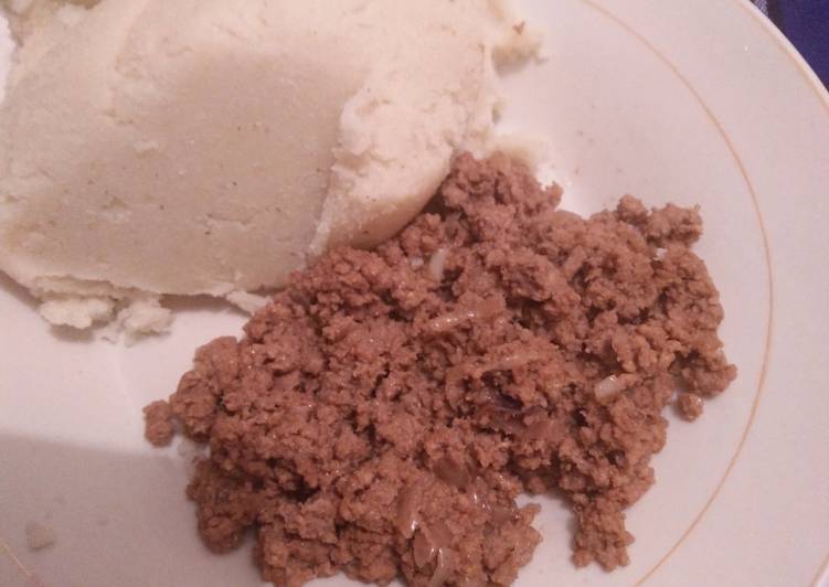 Step-by-Step Guide to Make Favorite Fried minced meat with ugali