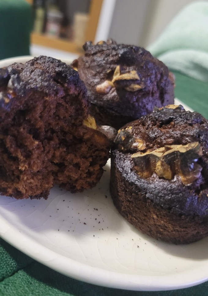 Una foto de Muffins de banana, cacao y avena