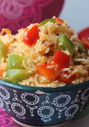 A picture of Achari Capsicum Rice.