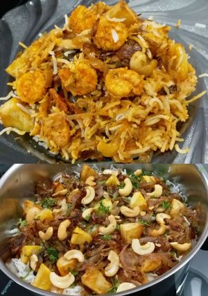 A picture of Prawns Biryani.