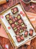 Fudgy Brownies with Cookies Topping