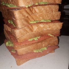 A picture of Pork and avocado sandwiches.
