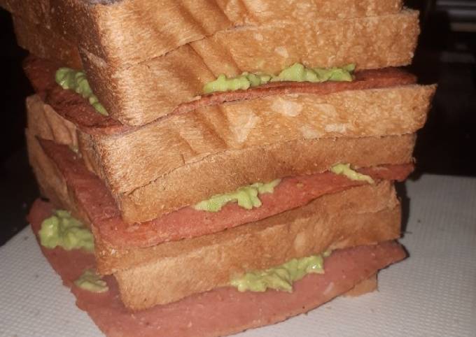 Pork and avocado sandwiches