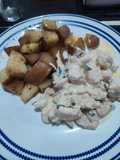 Pollo a la Crema con Papas al Horno