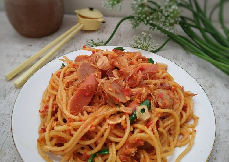 dari awal hingga akhir Memasak Seblak Spaghetti Jadi, Enak Banget