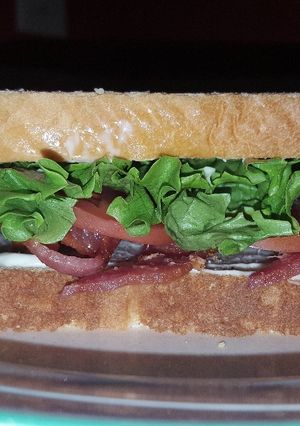 A picture of Classic BLT sandwich (Bacon Lettuce & Tomato).