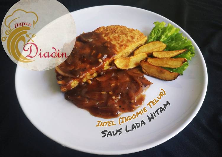 Resep Intel (indomie telur) saus lada hitam Anti Gagal