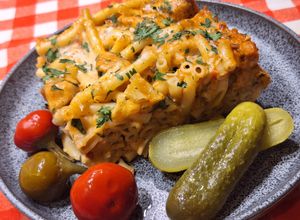 Parmezános csirkés tészta recept fotója