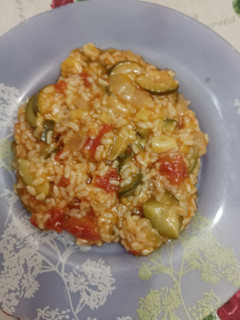 Una foto de Arroz con calabacines