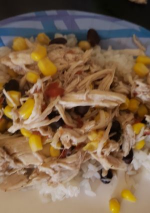 A picture of Santa Fe Chicken in Croc Pot.