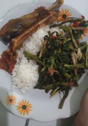 Foto resep Tumis balado teri kangkung