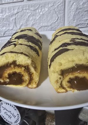 Una foto de Pionono relleno de dulce de leche👩🏻🍳