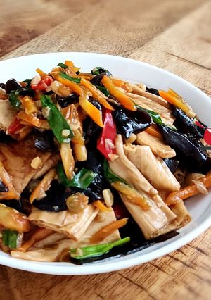 Foto resep Tumis Kembang Tahu & Jamur Kuping