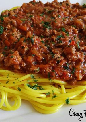 O poză a rețetei Spaghete bologneze.