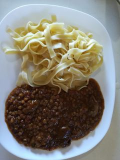 Una foto de Lentejas pardinas con champiñones