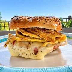 A picture of The Everything Breakfast Stack 🥯.