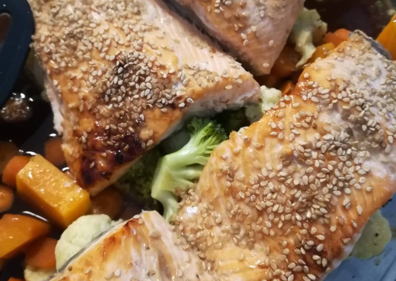 Salmón teriyaki