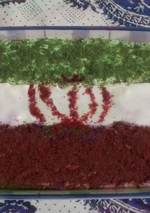 عکسی از دستور 🇮🇷🍜سالاد الویه طرح پرچم ایران جااان🍜🇮🇷