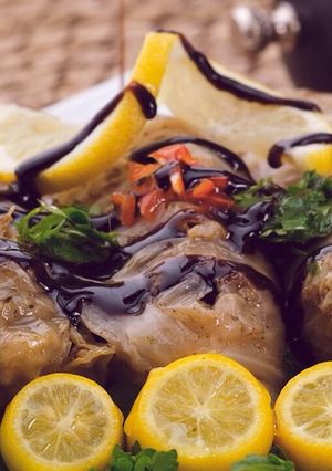 A picture of Stuffed Cabbage with Pomegranate Molasses 😋.