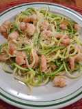 Espagueti de calabacitas con camarones