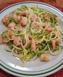 Espagueti de calabacitas con camarones