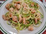 Espagueti de calabacitas con camarones