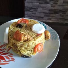 Buttered seafood noodles A picture of Buttered seafood noodles.
