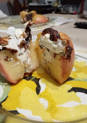 Una foto de Manzanas merengadas con queso CasanCrem