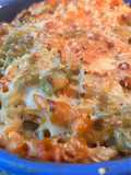 Pastas: Gratinado de fideos tirabuzón con salsa bechamel/salsa blanca