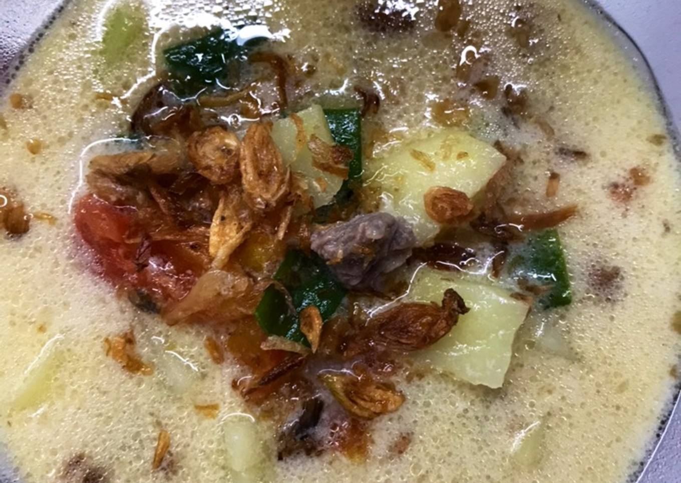 Soto daging betawi pakai susu