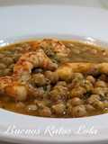 Garbanzos con gambones... Otra manera de comer esta legumbre. Los garbanzos los he cocido en lenta