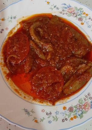 عکسی از دستور 👑خوراک بادمجان و گوجه👑