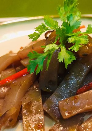 Hình của món Đậu nưa xào sa tế.