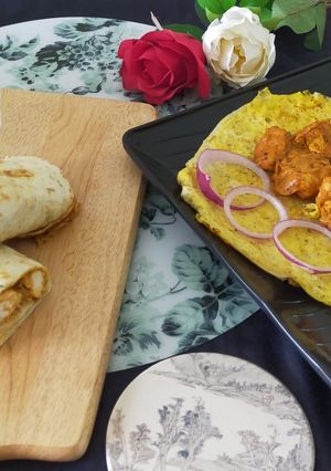 চিকেন মশালা এগ র‍্যাপ (chicken masala egg wrap recipe in Bengali) ) রেসিপির প্রধান ছবি