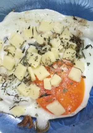 Foto resep Telor Ceplok topping keju, tanpa minyak