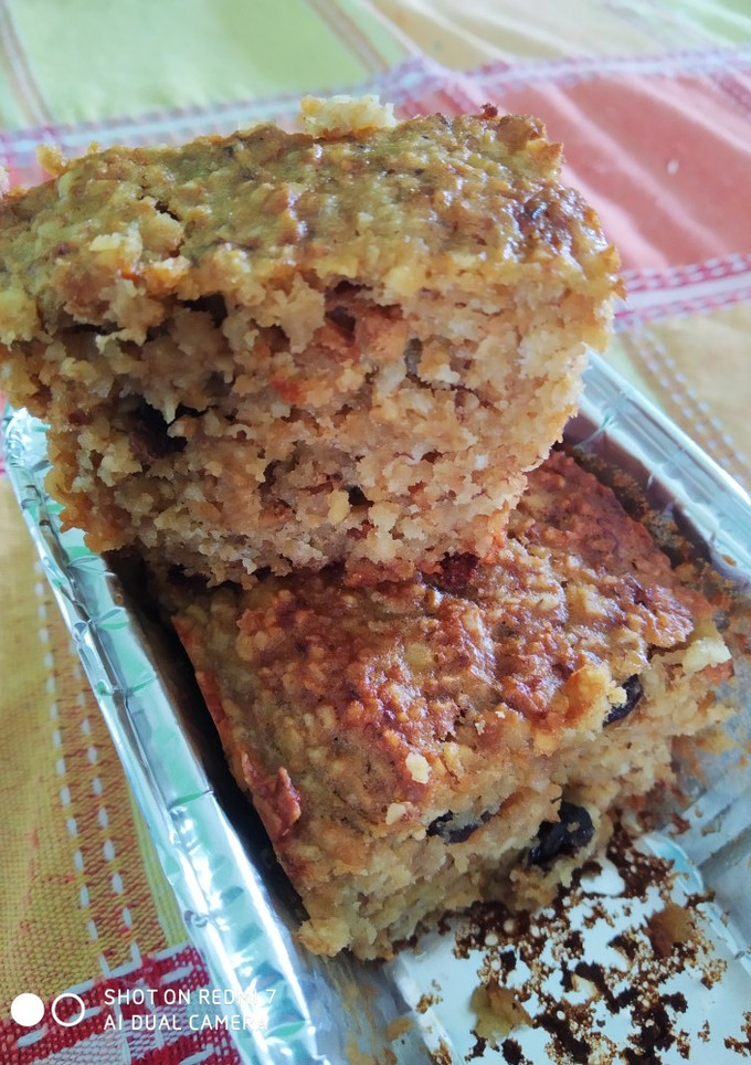Una foto de Budín de avena con banana y manzana